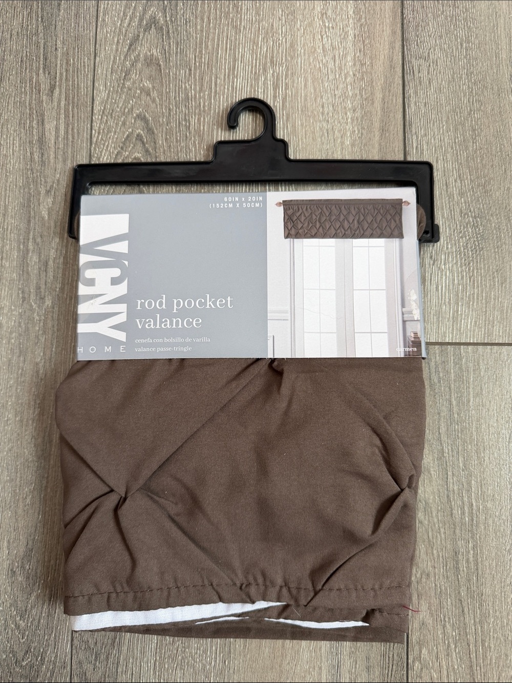 VCNY Home Rod Pocket Valance - Brown